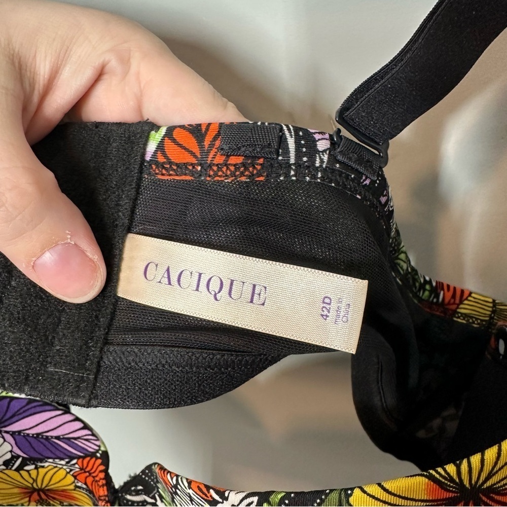 Cacique Floral Multicolor Underwire Bra Mesh Lined - Picture 2 of 4